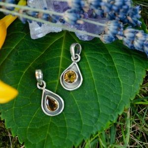 Amber Gemstone Silver Pendant